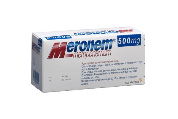 Meronem i.v. Trockensub 500 mg zur Herstellung einer Injektions- oder Infusionslösung Durchstf 10 Stk