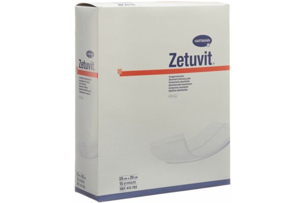 Zetuvit compresse absorbante 20x20cm stérile 15 pce
