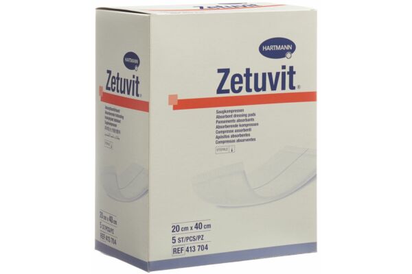 Zetuvit compresse absorbante 20x40cm stérile 5 pce