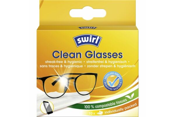 Swirl lingettes nettoyantes pour les lunettes 10 pce
