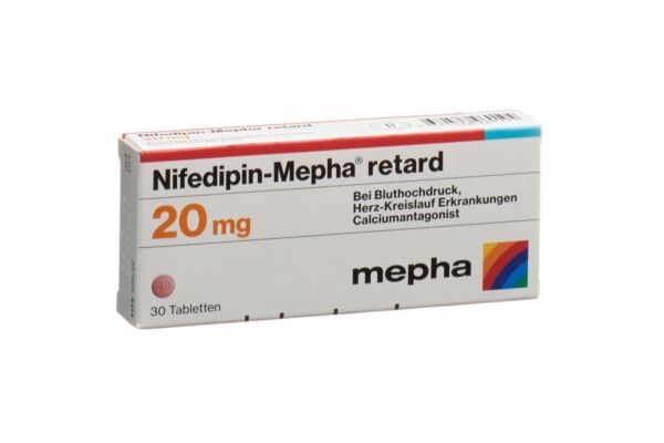 Nifedipin-Mepha Ret Tabl 20 mg 30 Stk