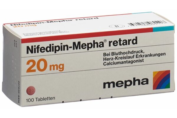 Nifedipin-Mepha Ret Tabl 20 mg 100 Stk