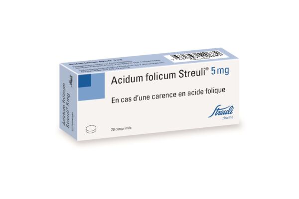 Acidum folicum Streuli Tabl 5 mg 20 Stk