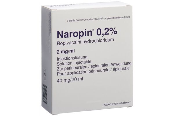 Naropin sol inj 40 mg/20ml ampoules duofit 5 pce