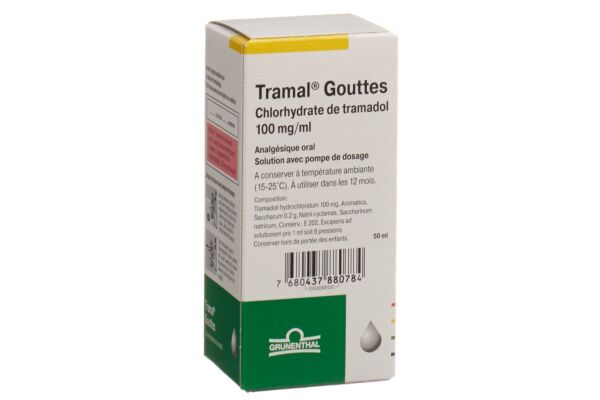 Tramal gouttes 100 mg/ml avec pompe de dosage fl 50 ml