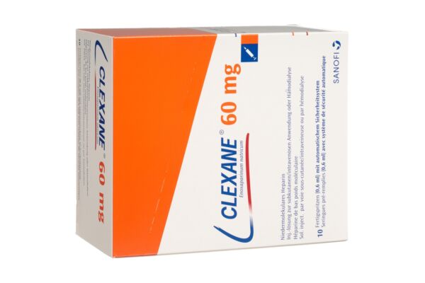 Clexane Inj Lös 60 mg/0.6ml 10 Fertspr 0.6 ml