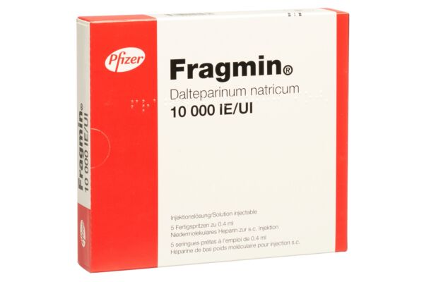 Fragmin Inj Lös 10000 IE/0.4ml 5 Fertspr 0.4 ml
