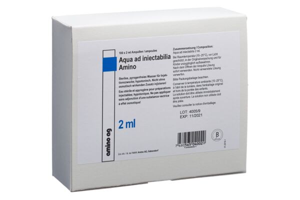 Aqua ad injectabilia Amino Inj Lös 2ml Ampullen 100 Stk