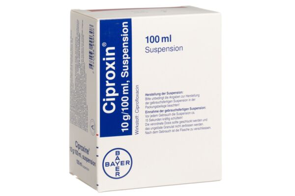 Ciproxin Gran 10 g/100ml und Lösungsmittel zur Herstellung einer Suspension zum Einnehmen Fl 100 ml
