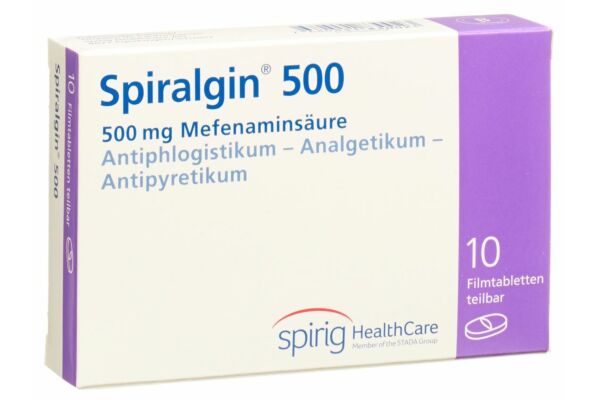 Spiralgine cpr pell 500 mg 10 pce