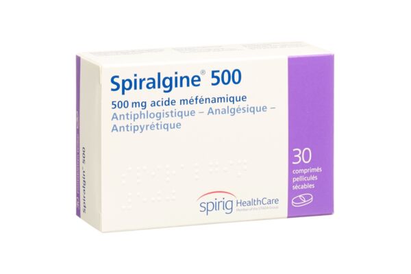 Spiralgine cpr pell 500 mg 30 pce