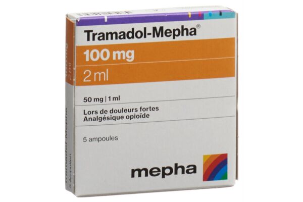 Tramadol-Mepha Inj Lös 100 mg/2ml 5 Amp 2 ml