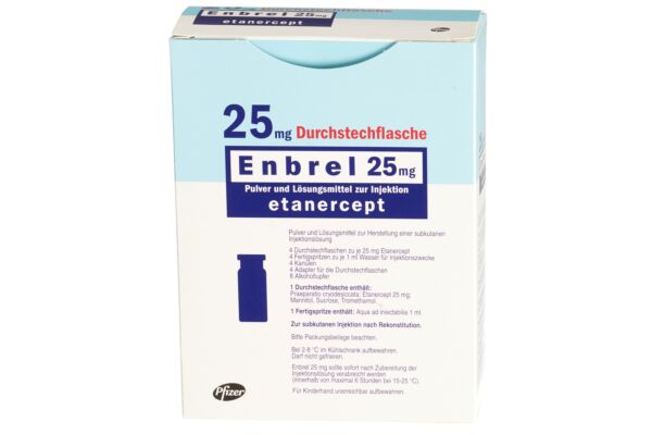 Enbrel subst sèche 25 mg avec solvant flac 4 pce