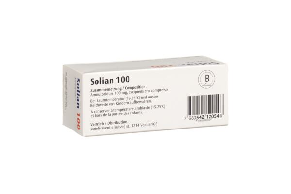 Solian Tabl 100 mg teilbar 90 Stk