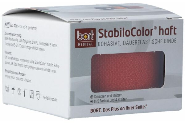Bort Stabilo Color Binde 4cmx5m kohesiv rot