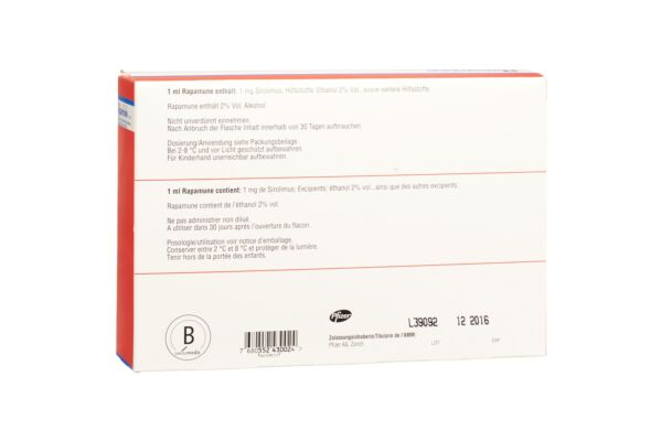 Rapamune sol 1 mg/ml fl 60 ml