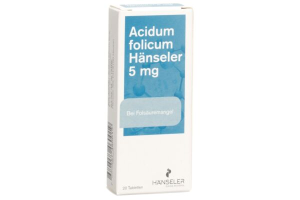 Acidum folicum Hänseler Tabl 5 mg 20 Stk