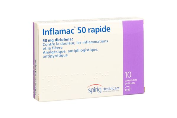 Inflamac rapide cpr pell 50 mg 10 pce