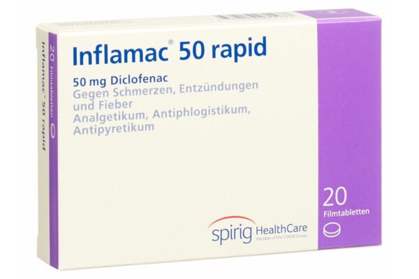 Inflamac rapide cpr pell 50 mg 20 pce