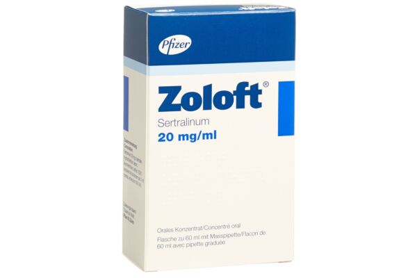 Zoloft concentré oral sol 20 mg/ml fl 60 ml