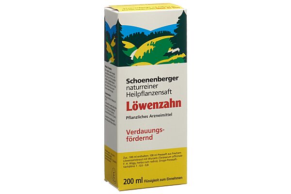 Schoenenberger Dent de lion suc de plantes médicinales fl 200 ml