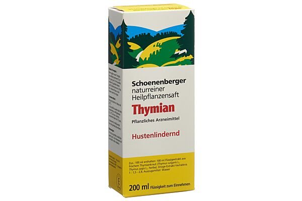 Schoenenberger Thym suc de plantes médicinales fl 200 ml