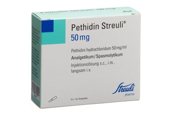 Pethidin Streuli Inj Lös 50 mg/ml 10 Amp 1 ml