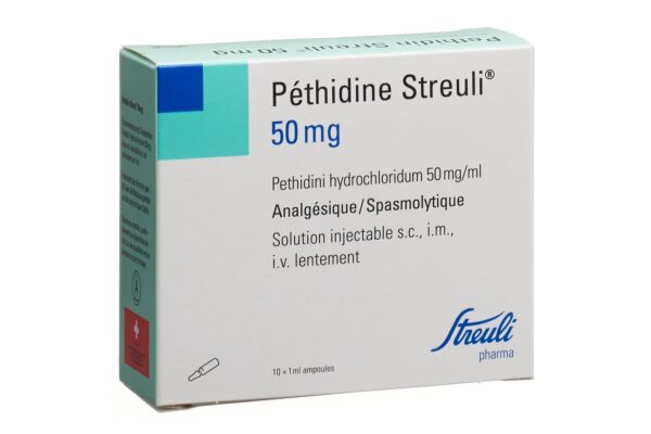 Péthidine Streuli sol inj 50 mg/ml 10 amp 1 ml