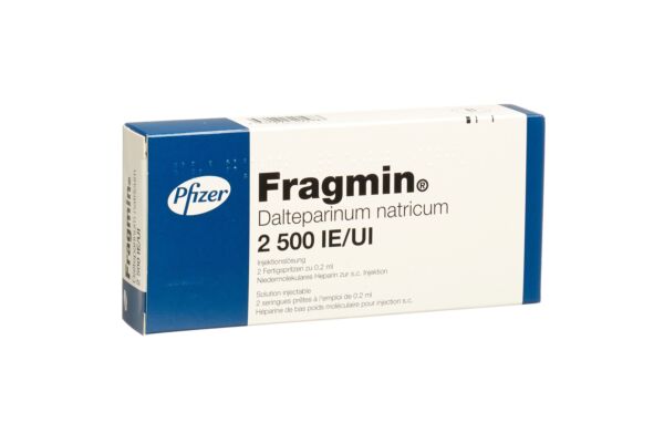 Fragmin Inj Lös 2500 IE/0.2ml 2 Fertspr 0.2 ml