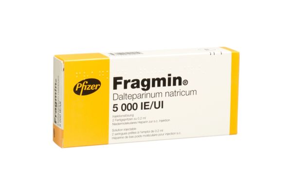 Fragmin Inj Lös 5000 IE/0.2ml 2 Fertspr 0.2 ml