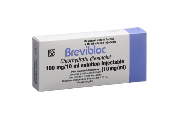 Brevibloc Inj Lös 100 mg/10ml 5 Amp 10 ml