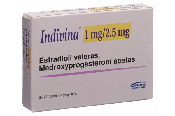 Indivina cpr 1mg/2.5mg 3 x 28 pce