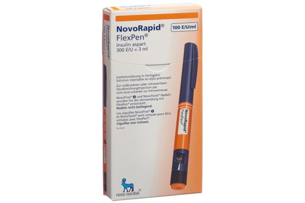 Insuline NovoRapid FlexPen sol inj 5 stylo pré 3 ml
