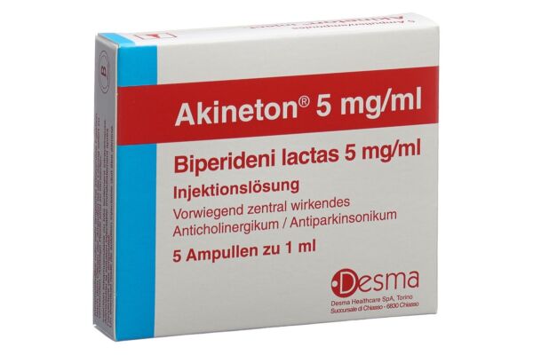 Akineton Inj Lös 5 mg/ml 5 Amp 1 ml