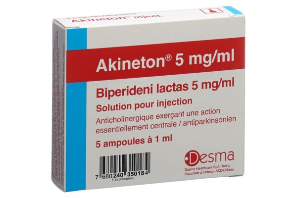 Akineton Inj Lös 5 mg/ml 5 Amp 1 ml