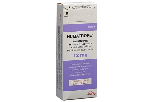 Humatrope subst sèche 12 mg cum solvens amp