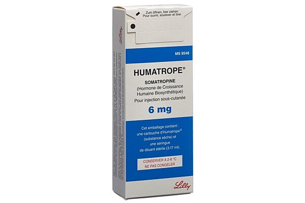 Humatrope subst sèche 6 mg cum solvens amp