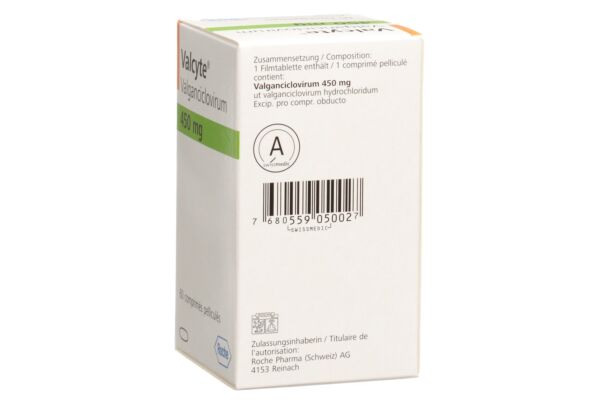 Valcyte cpr pell 450 mg bte 60 pce