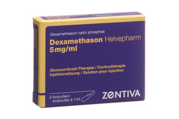Dexamethason Helvepharm Inj Lös 5 mg/ml 3 Amp 1 ml