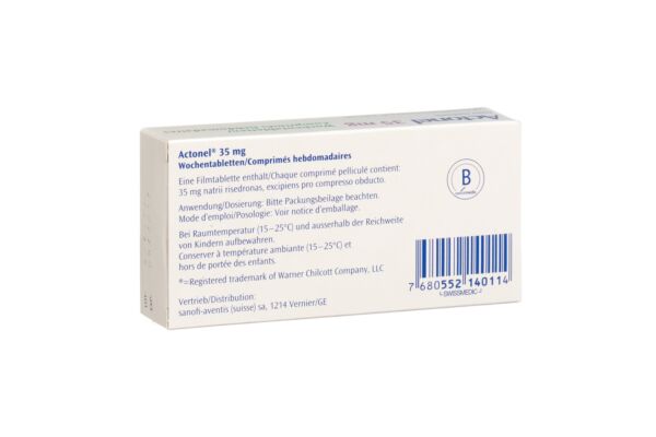 Actonel comprimés hebdomadaires cpr pell 35 mg 12 pce