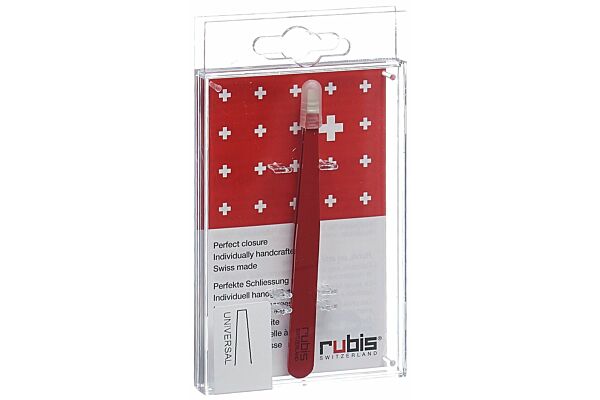 Rubis Pincette droite rouge Inox