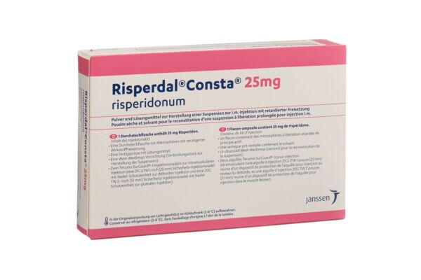 Risperdal Consta subst sèche 25 mg avec solvant kit inj