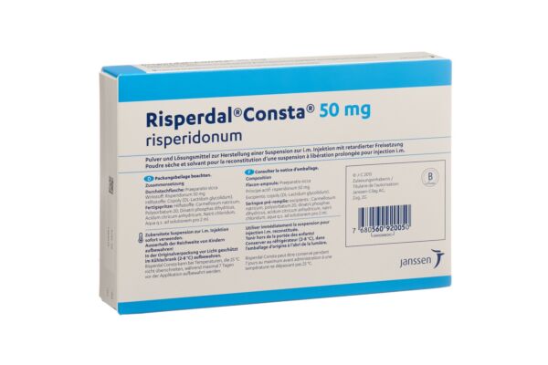 Risperdal Consta subst sèche 50 mg avec solvant kit inj