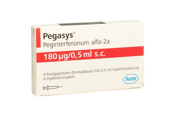 Pegasys sol inj 180 mcg/0.5 ml seringue préremplie 4 x 0.5 ml