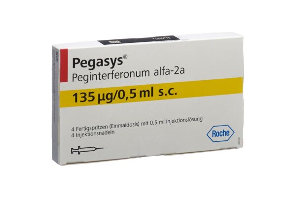 Pegasys sol inj 135 mcg/0.5 ml seringue préremplie 4 x 0.5 ml