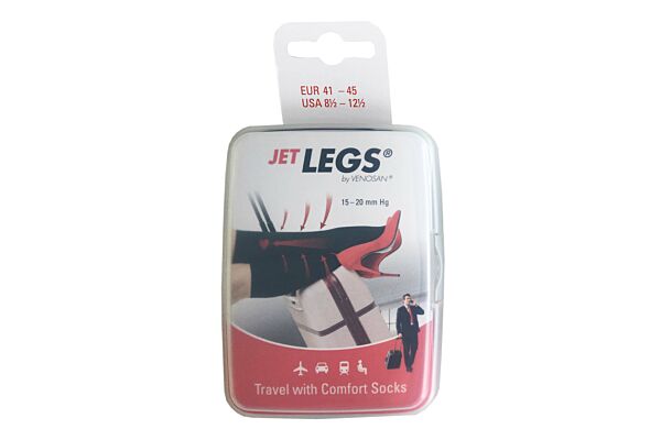 Jet Legs Travel socks 41-45 black Karton 1 Paar