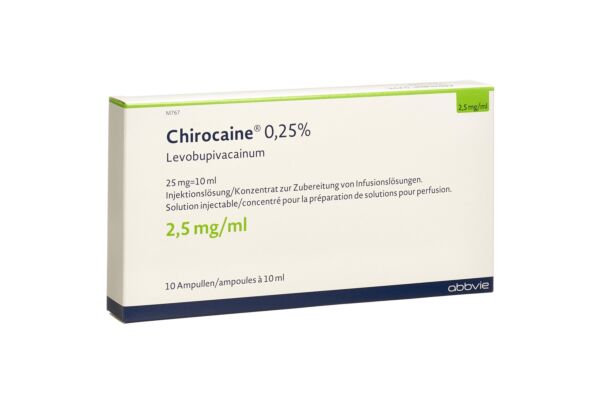 Chirocaine Inj Lös 0.25 % 10 Amp 10 ml