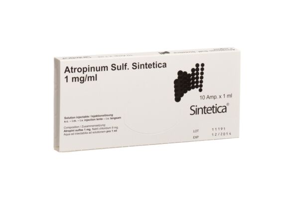 Atropinum Sulf Sintetica Inj Lös 1 mg/ml 10 Amp 1 ml