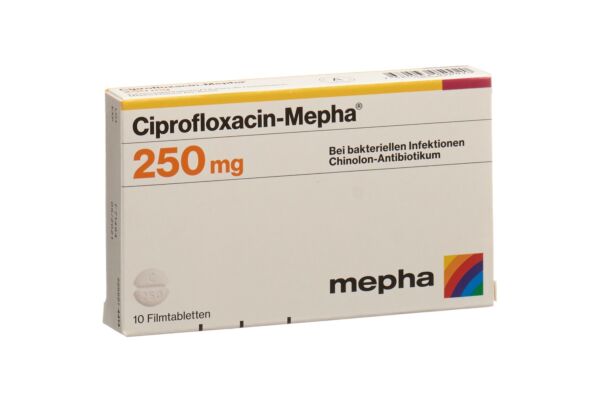 Ciprofloxacin-Mepha cpr pell 250 mg 10 pce