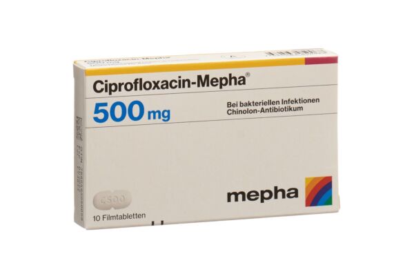 Ciprofloxacin-Mepha cpr pell 500 mg 10 pce